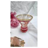 Fenton Cranberry Vase, Antique Glass Vase and More