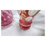 Fenton Cranberry Vase, Antique Glass Vase and More