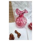 Fenton Cranberry Vase, Antique Glass Vase and More