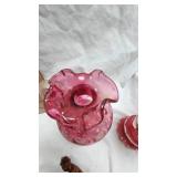 Fenton Cranberry Vase, Antique Glass Vase and More