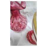 Fenton Cranberry Vase, Antique Glass Vase and More