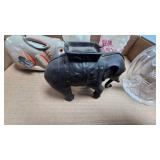 Chalet Glass Bowl, Cast Iron Elephant bank