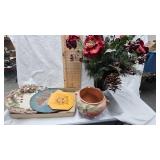Roseville Vintage Planter and Christmas