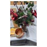 Roseville Vintage Planter and Christmas
