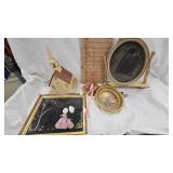 Vintage Church Décor, Mirror, Shell Art Picture