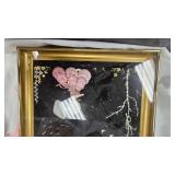 Vintage Church Décor, Mirror, Shell Art Picture