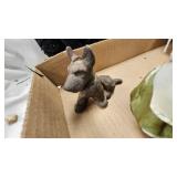 Bronze Puppy. Wicker Décor, Vintage Hats