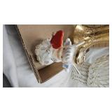 Bronze Puppy. Wicker Décor, Vintage Hats