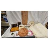 Vintage Plates, Photo Charm, Bell and Tablecloth