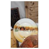 Vintage Plates, Photo Charm, Bell and Tablecloth