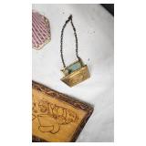 Vintage Plates, Photo Charm, Bell and Tablecloth