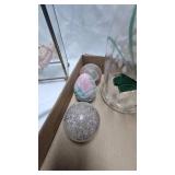 Fenton Red Painted Grapes Carnival Glass Fairy Lamp