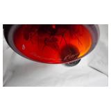 Fenton Red Painted Grapes Carnival Glass Fairy Lamp