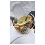 Fenton Peach Crest Vase and Turkey Planter