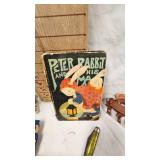 Mid Century Tin Toy Car, Wood Car, Miniatures, Peter Rabbit Book