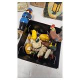 Mid Century Tin Toy Car, Wood Car, Miniatures, Peter Rabbit Book