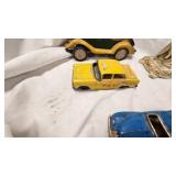 Mid Century Tin Toy Car, Wood Car, Miniatures, Peter Rabbit Book
