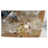 White Ceramic Filligrie Vase and perfume bottles