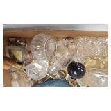 White Ceramic Filligrie Vase and perfume bottles