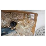 White Ceramic Filligrie Vase and perfume bottles