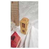 Glass Christmas Tree, Wood Building, Hand Painted Pictures