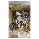 Variety of Vintage Figurines, Christmas Décor and Pulled Glass Vase