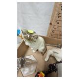 Variety of Vintage Figurines, Christmas Décor and Pulled Glass Vase