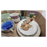 Fire King Jadite Cup, Various Vintage Dishes, Indiana Glass Vaseline Glass Sugar Bowl