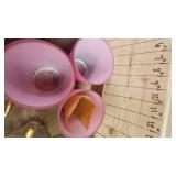 Satin Glass Pedestal Candy Dish, Cranberry Dishes