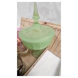 Satin Glass Pedestal Candy Dish, Cranberry Dishes