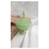 Satin Glass Pedestal Candy Dish, Cranberry Dishes