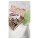 Satin Glass Pedestal Candy Dish, Cranberry Dishes