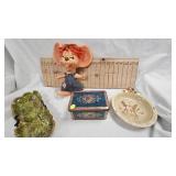 Misc Vintage Serving Dishes and Mouse Toy