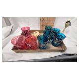Hand Painted Glasses and Cranberry Glasses