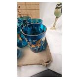 Hand Painted Glasses and Cranberry Glasses