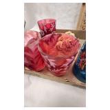 Hand Painted Glasses and Cranberry Glasses