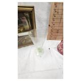 Hand Painted Cranberry Vase, Display Case, Clock