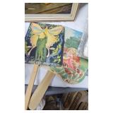 Lot of Vintage Advertising Fans and Pictures