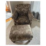 Leaf Pattern Armchair & Ottoman