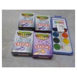 Watercolors and Crayola Crayons...