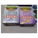 Watercolors and Crayola Crayons...