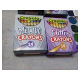 Watercolors and Crayola Crayons...