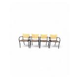 Set of Four Burgundy Stacking Chairs