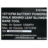 Klutch Walk-Behind Jet Leaf Blower, KLiQ 57.6V, 1271 CFM, Brushless, Battery-Powered, Bare Tool #6161956 MSRP $899.99 (Tool Only)
