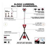 Milwaukee M18 18-Volt Lithium-Ion Cordless 6,000 Lumens Rocket Dual Power Tower Light with Charger (Tool-Only) MSRP $499