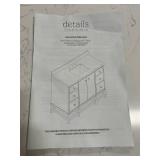 details by Becki Owens Margaret 48" Vanity, Quartz Top and Backsplash- (Please read description)