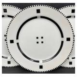Swid Powell "Tuxedo" Luncheon Plates Black/White - Rare - Lot of 3