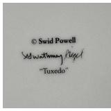 Swid Powell "Tuxedo" Luncheon Plates Black/White - Rare - Lot of 3