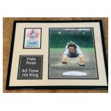 Pete Rose Autograph Custom Framed and Matted 11x14" Piece