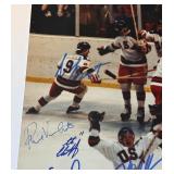 1980 Olympic Hockey Team Autographed 16x20" Photo w/ Steiner COA - Miracle on Ice! - Herb Brooks + All 20 Players: Mark Pavelich, Bob Suter,  Neal Broten, Jim Craig, Mike Eruzione, Mark Wells, John Ha